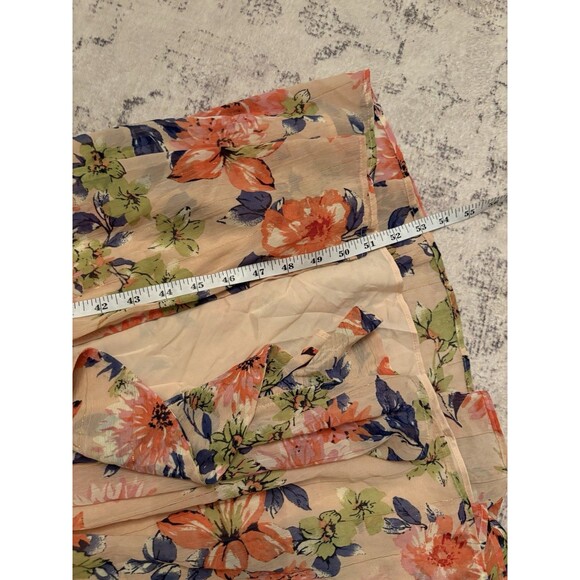 Lulus Stunning Soiree Blush Pink Floral Print Ruched Midi Dress Size Large NWT - Picture 6 of 9